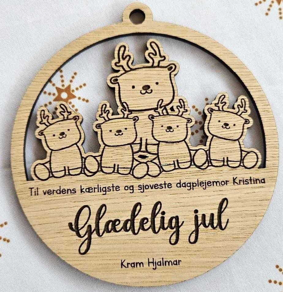 Julekugle i træ, rensdyr