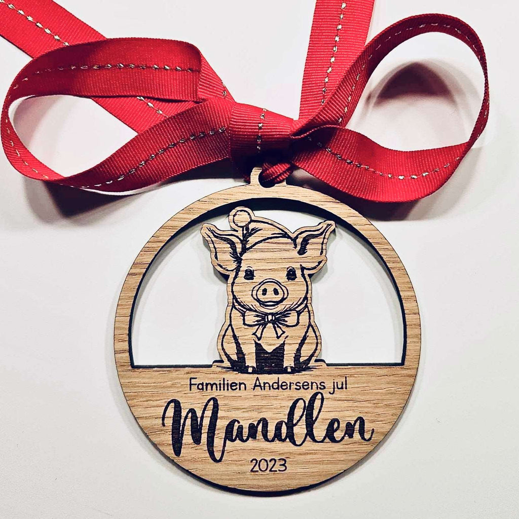 Julekugle, mandelgave Woodenfactory