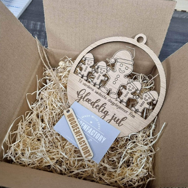 Julekugle, peberkagefamilie Woodenfactory