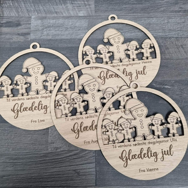 Julekugle, peberkagefamilie Woodenfactory