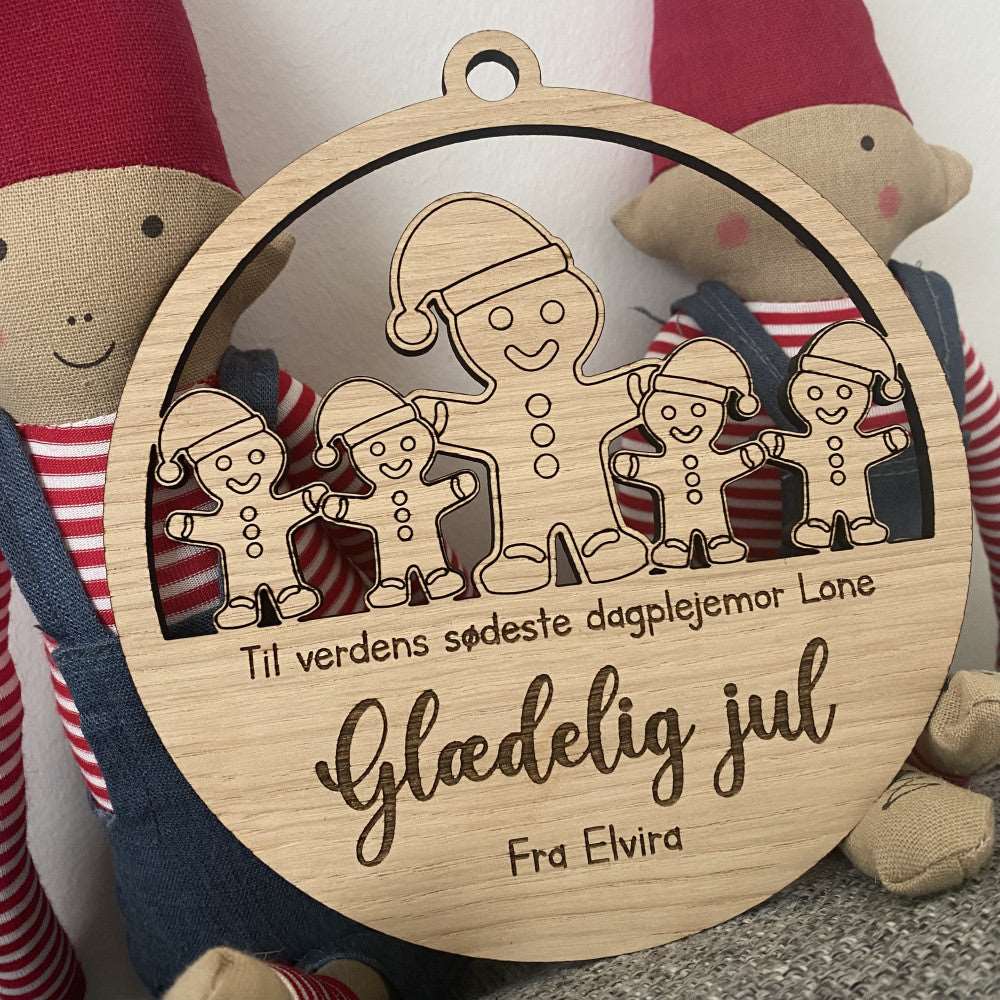 Julekugle, peberkagefamilie Woodenfactory