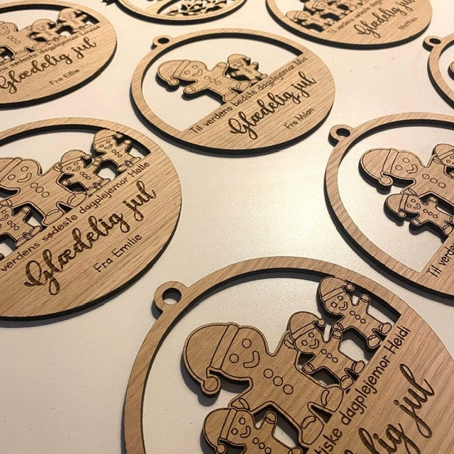 Julekugle, peberkagefamilie Woodenfactory