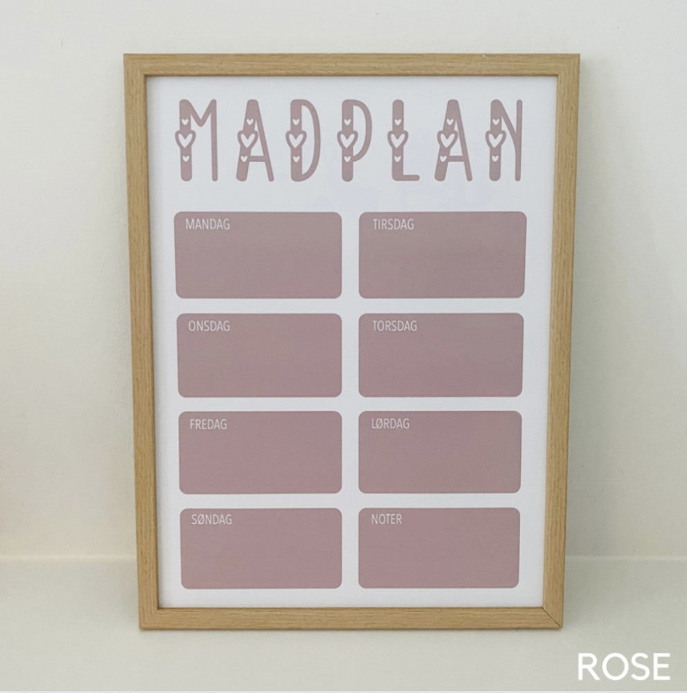 Madplan med ugedage Woodenfactory