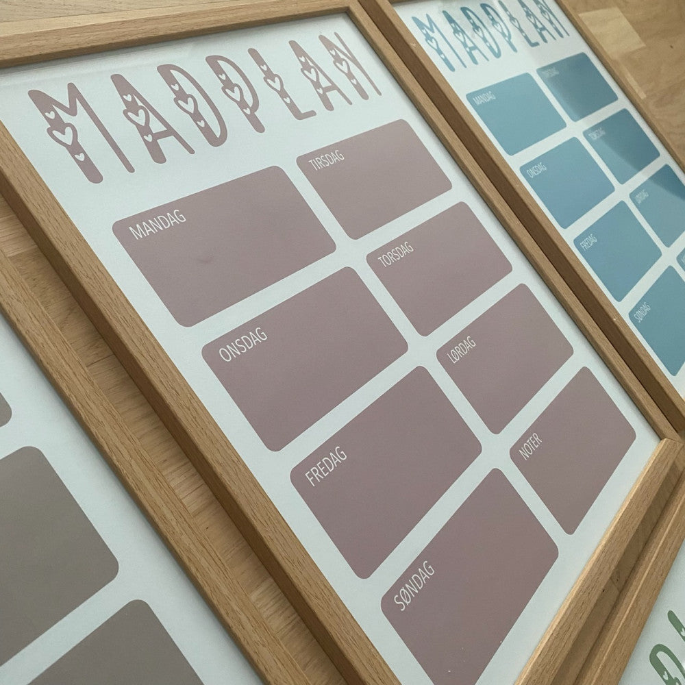 Madplan med ugedage Woodenfactory