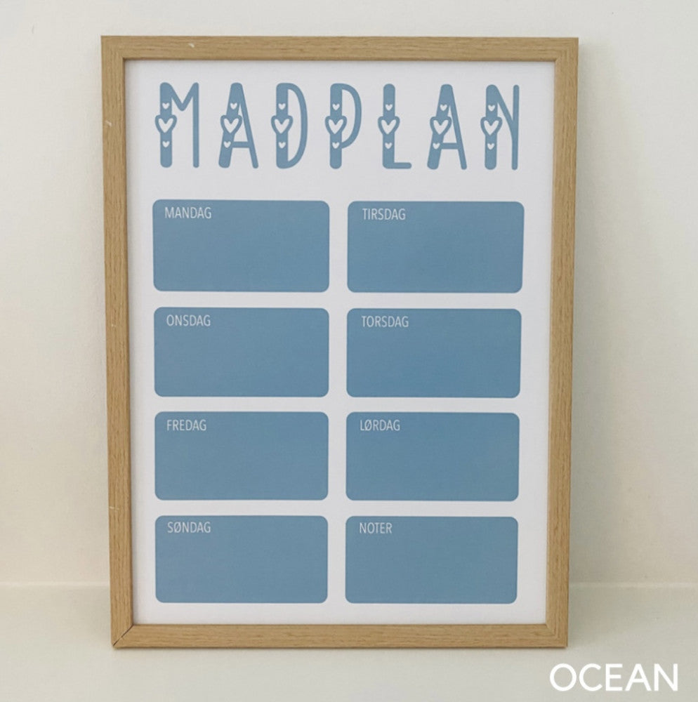 Madplan med ugedage Woodenfactory