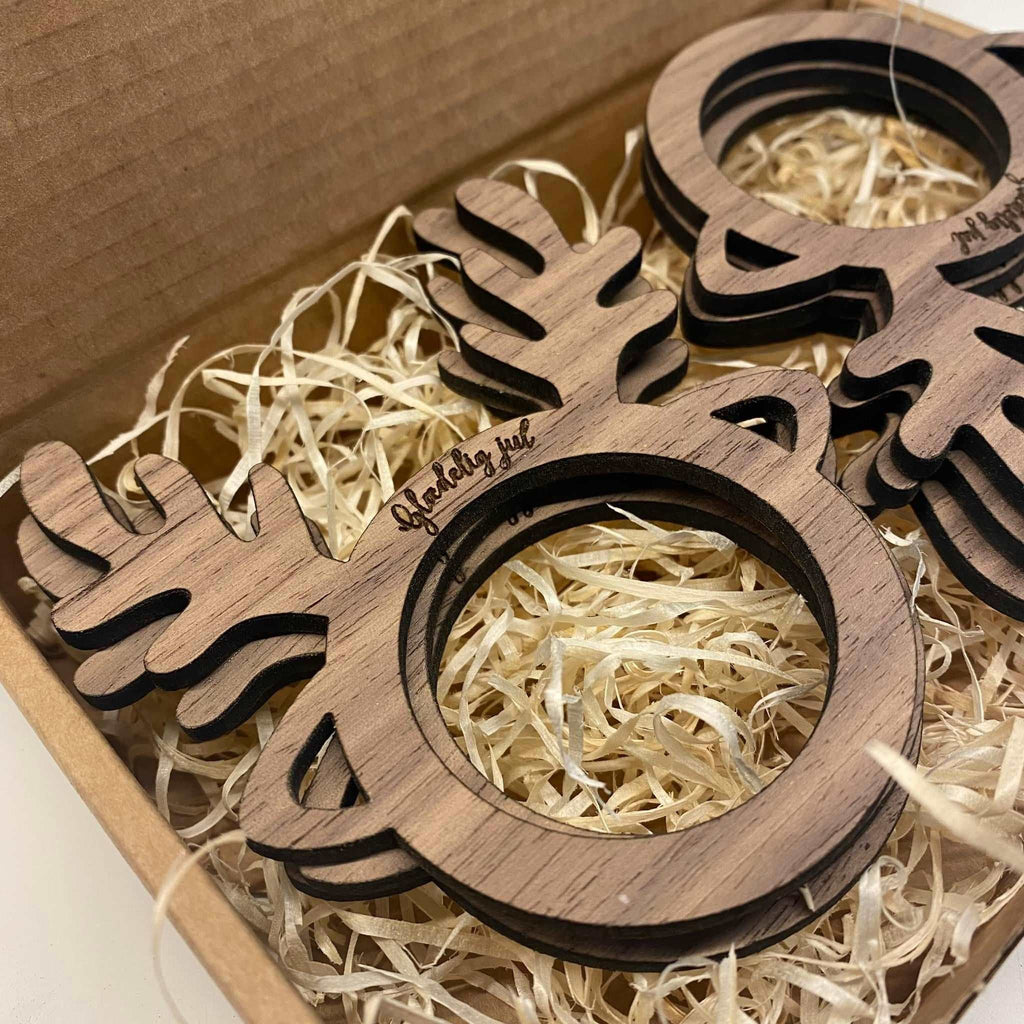 Rensdyr servietringe, 6 stk. Woodenfactory