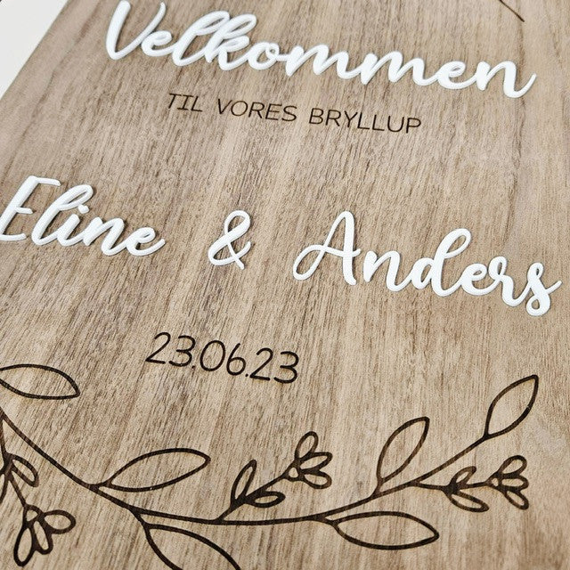 Velkomstskilt 55x35 cm Woodenfactory