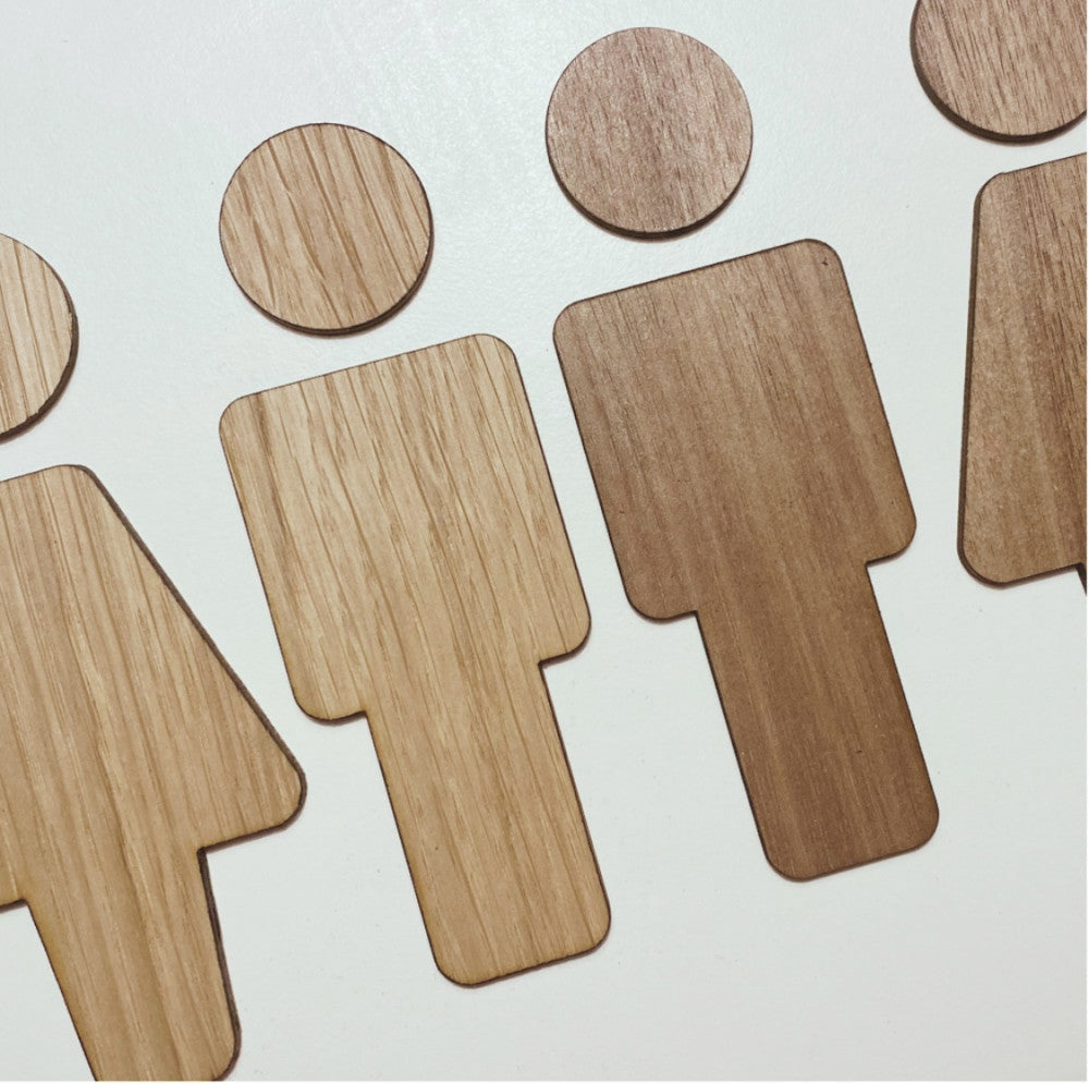 WC skilt mand dame Woodenfactory