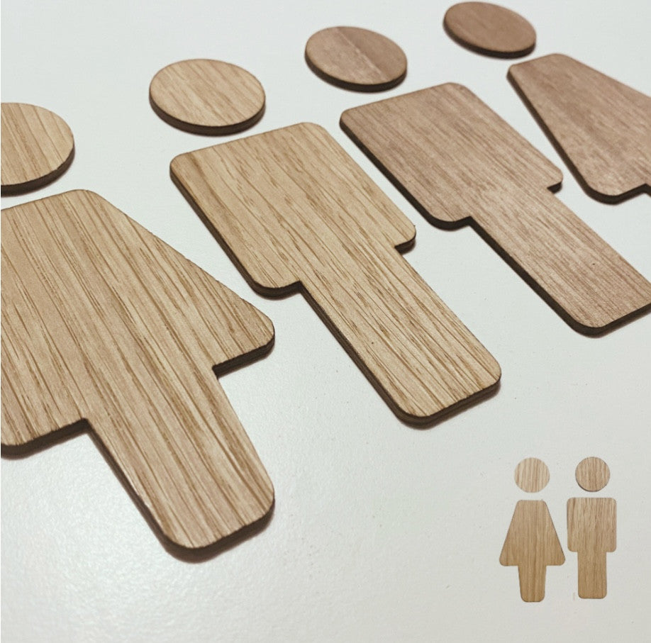WC skilt mand dame Woodenfactory